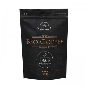 Aangepaste logo koffiezakken herbruikbare sta-tas met ritssluiting Verpakkingszakken voor koffie