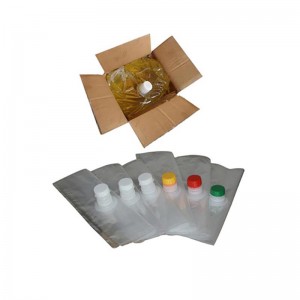 Met vloeistof gevulde aangepaste plastic zak in doos Drinkwatersap 5 L Aseptische zak voor melk
