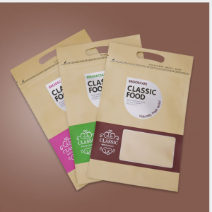 Veel gebruikte kraft papieren zakken van goede kwaliteit 3 ​​zijzakken verpakking zakje voor koffie snack noten rijst