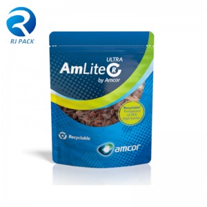 High Barrière Eco Recyclebare stand-up pouch voor voedsel ofnon-food verpakking met ritssluiting